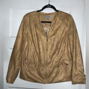 Jm collection snakeskin faux leather lightweight‎ jacket size 6
